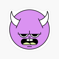 Cynical Grumpy Purple Cute Monster Emoji