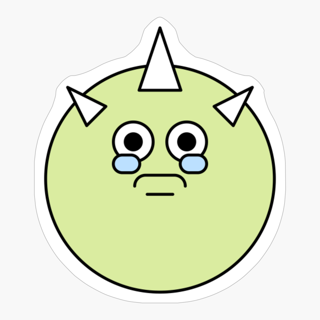 Teary Green Cute Monster Emoji