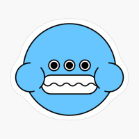 Grinning Blue Cute Monster Emoji