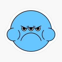 Angry Cute Blue Monster Emoji