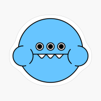 Chomping Blue Cute Monster Emoji