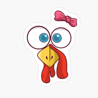 Turkey Face Girl Pink Bow Funny Thanksgiving