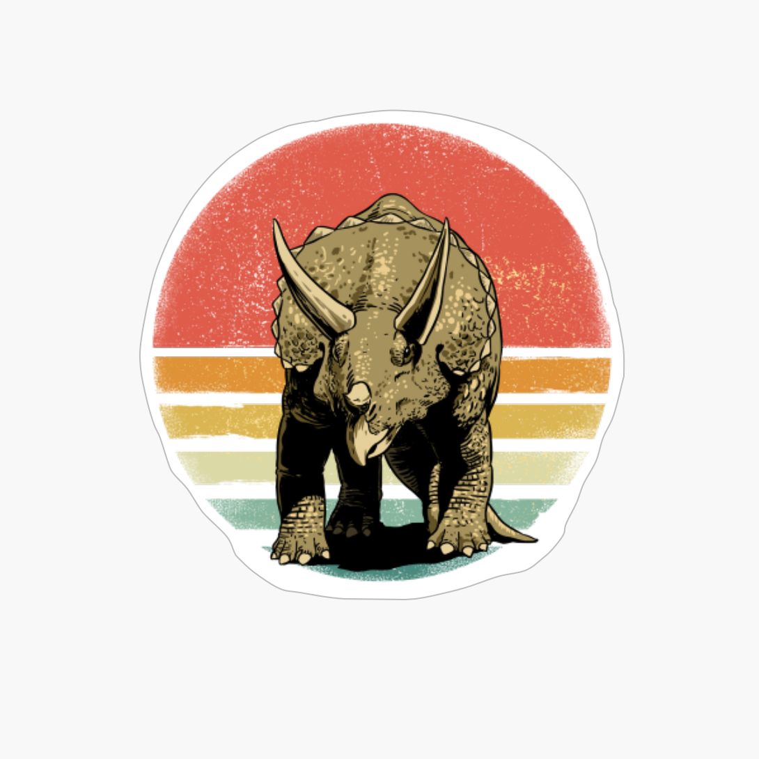 Retro 70s 80s 90s Vintage Triceratops Dinosaur Gift Idea