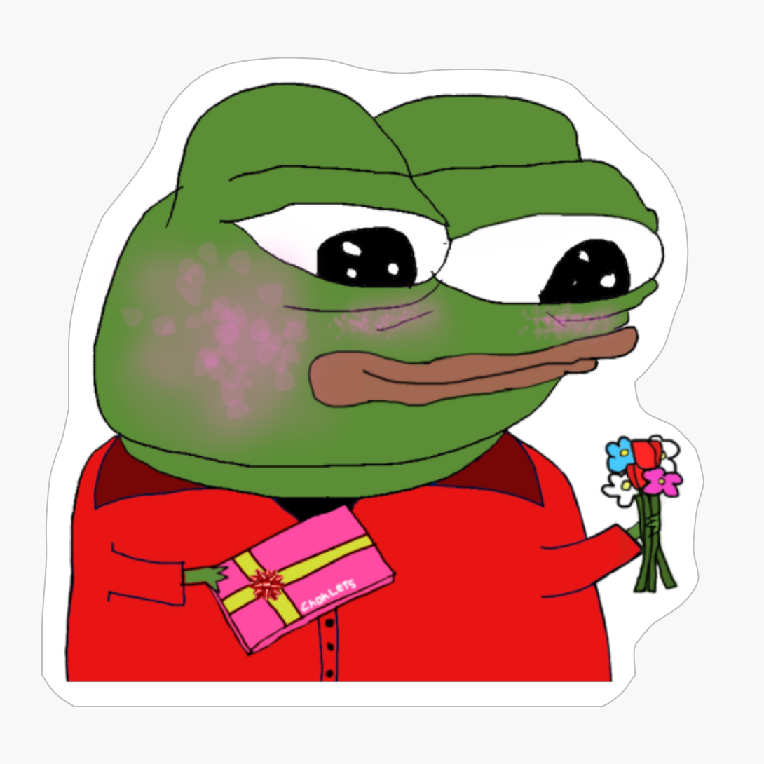 Romantic Pepo, Romantic Pepe The Frog, Lovely Pepe The Frog, Sentimental Pepo, Sentimental Pepe The Frog, Pepo In Love, Pepe The Frog In Love