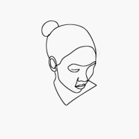 Face Line Art Women Face Mono Line Art Abstract Portrait Aesthetic