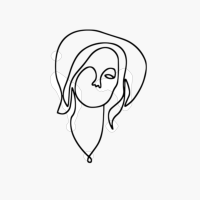 Face Line Art Women Face Mono Line Art Abstract Portrait Aesthetic