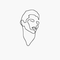 Line Art Man Face Mono Line Art Abstract Portrait Aesthetic