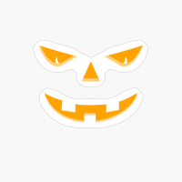 Angy Pumpkin Halloween Face - Yellow
