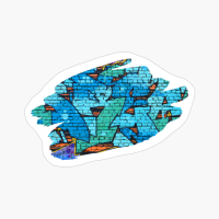 Graffiti Splash Art Print Blue