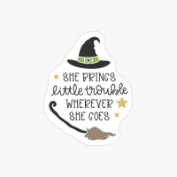 She Brings Little Trouble Wherever She Goes, Pumpkin Gift, Halloween Gift