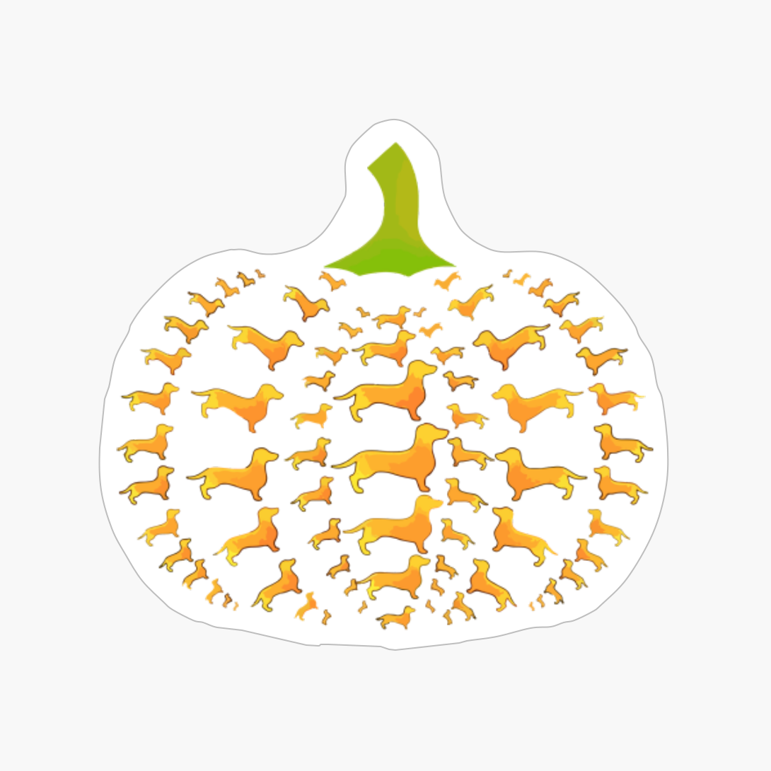 Dachshund Halloween Pumpkin Apple Animals Vegetables Friend Dog