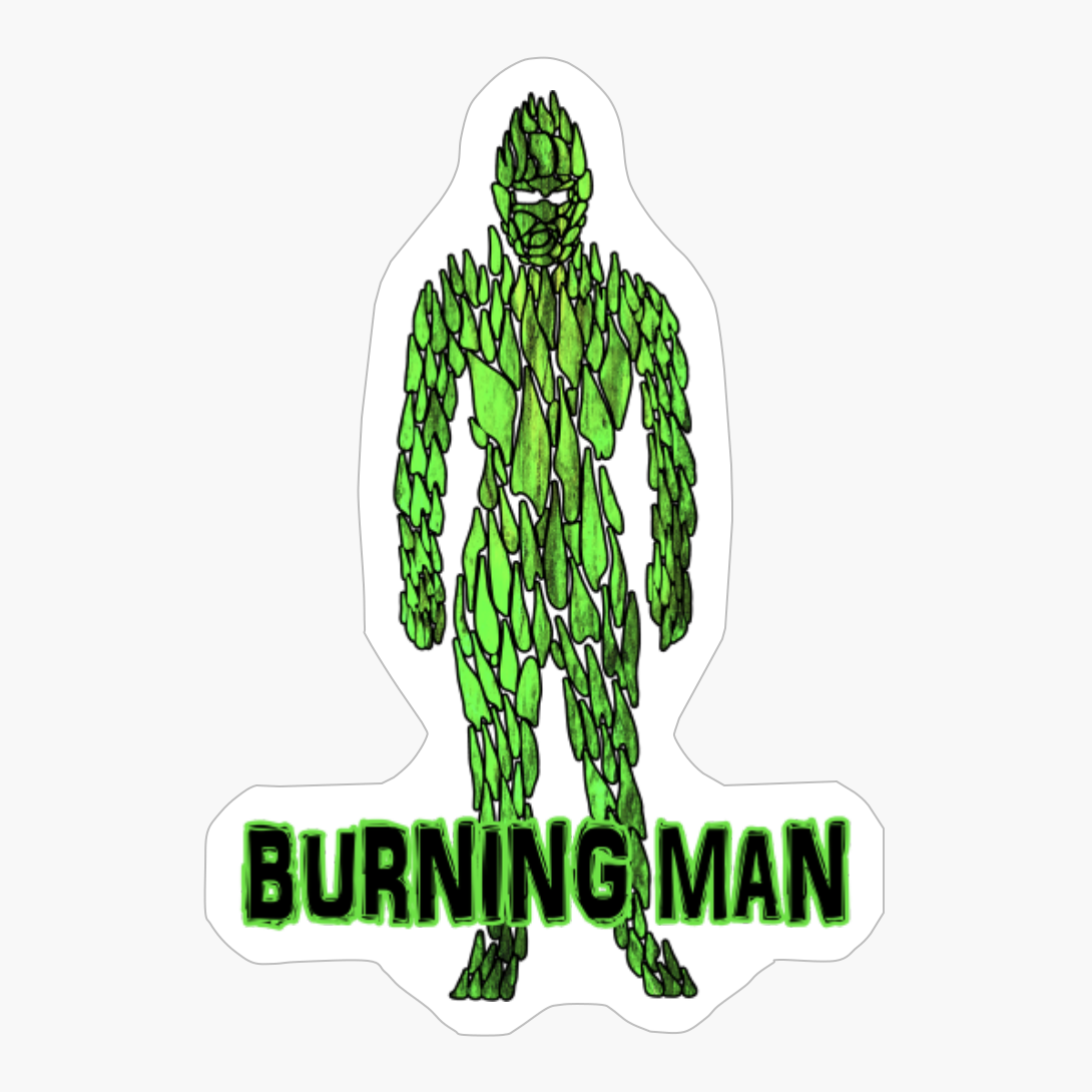 Burning Man #3 Textured (Green)