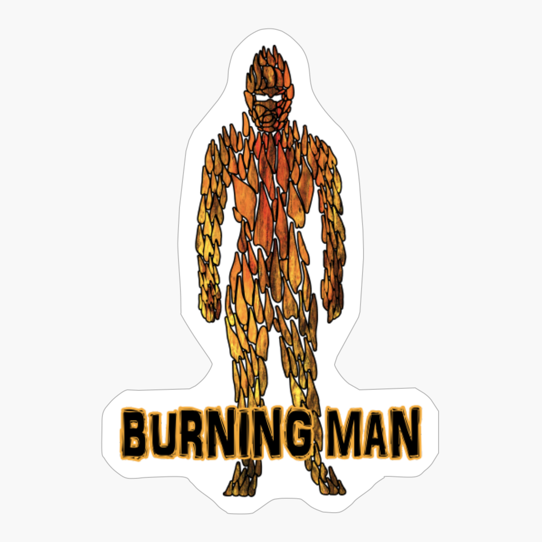 Burning Man #3 Textured (Orange)
