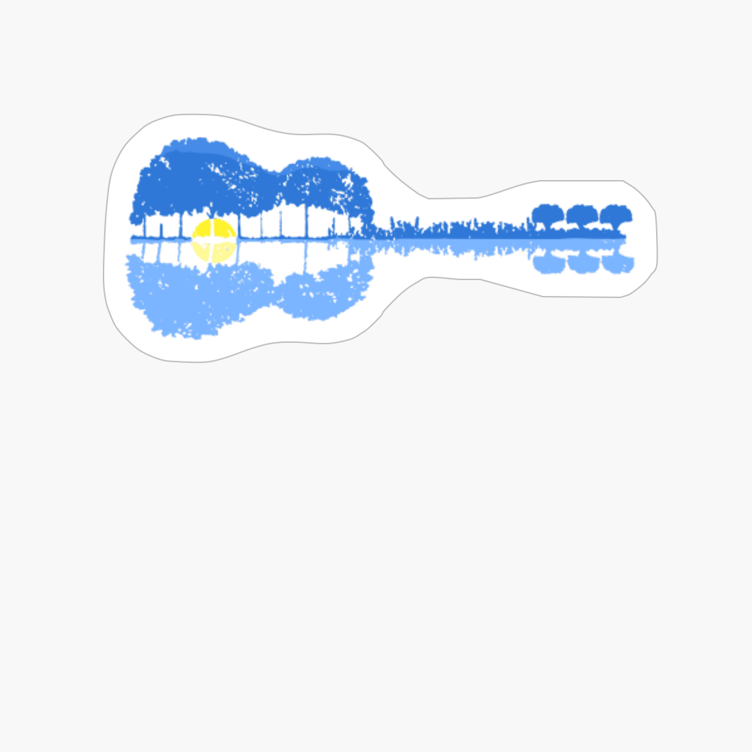 Acoustic Guitar Treeline Sunset Six String Guitar Gi