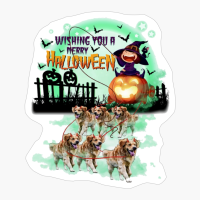 Golden Retriever Halloweenpumkins Satan Dod Wishing You A Merry Halloween Dog