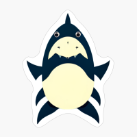 Funny Cartoon Shark On Two Fins, Shark Lovers