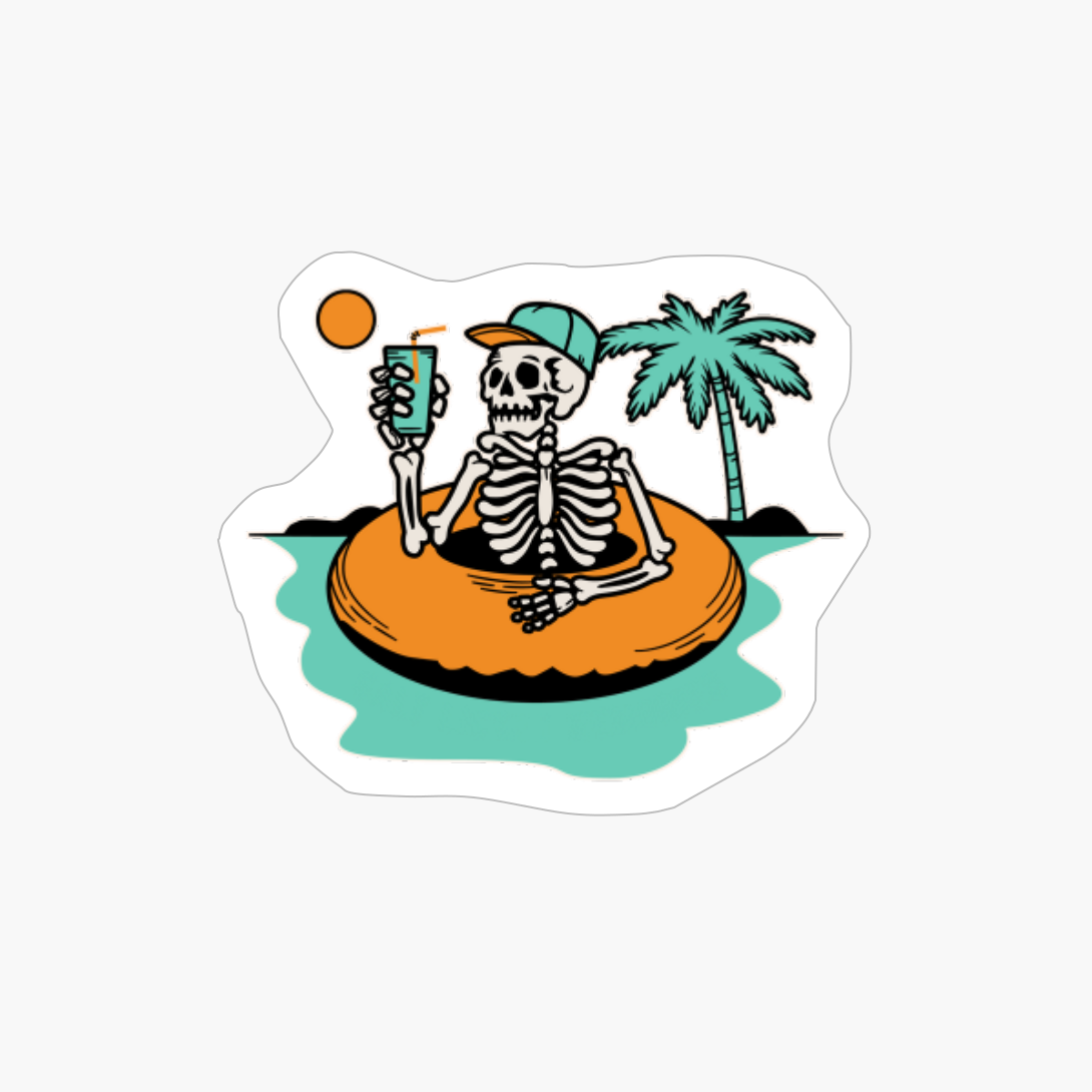 Funny Skeleton Swimming