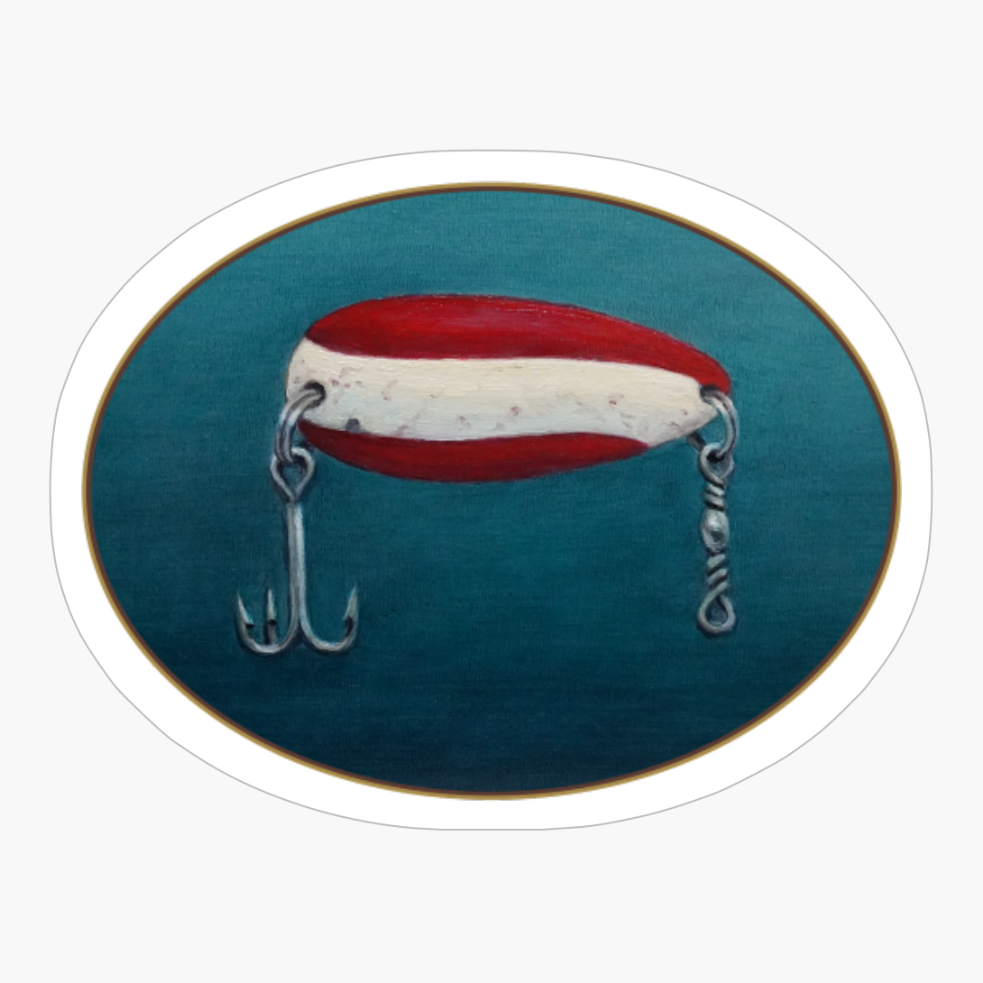 Red And White Spoon Fishing Lure