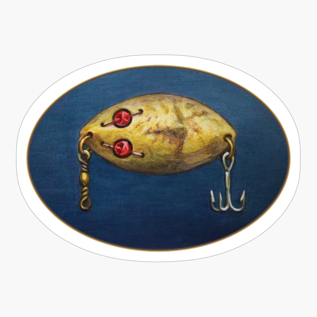 Vintage Red Eye Fishing Lure (oval Design)