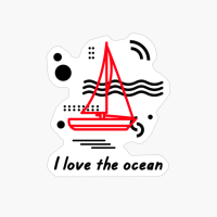 I Love The Ocean Mega Yacht Nautical Sailboat Gift Sailboat Gift Vintage Sailing Captain