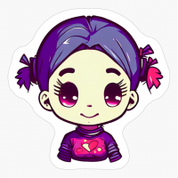 Kawai Style Girl With Ponytails And Beautiful Smile