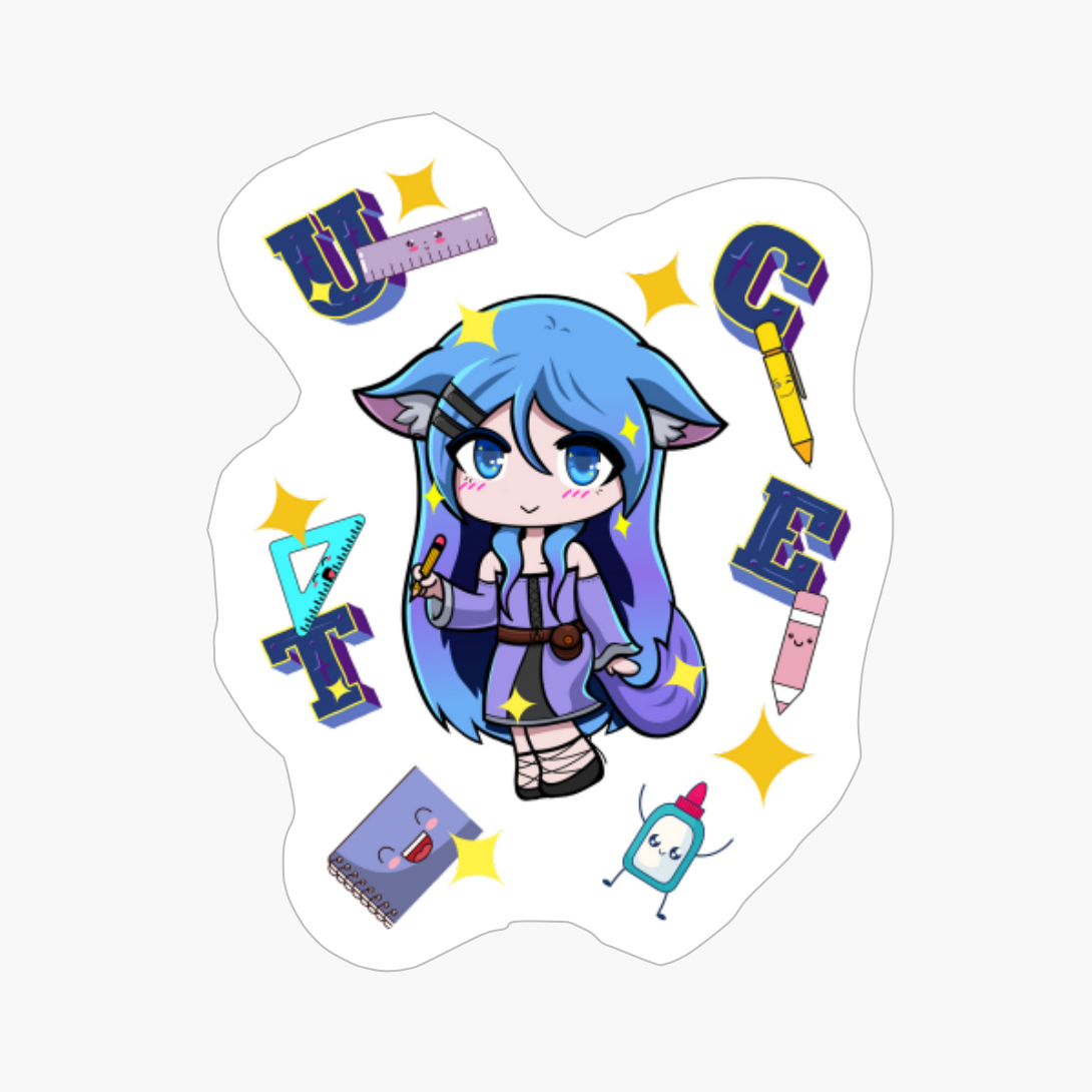 Chibi Anime Girl. It's A Good Day To Teach Tiny Humans. Anime Suge. Mauve Version.