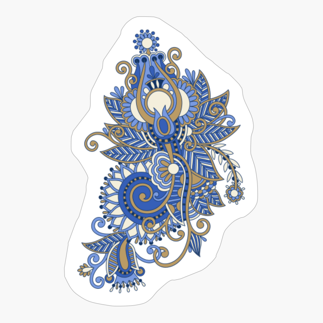 Paisley Aesthetic Bohemian Paisley Doodle Cartoon