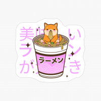 Kawaii Corgi Eating Ramen Japanese Noodles