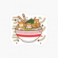 Kawaii Corgi Eating Ramen Japanese Noodles