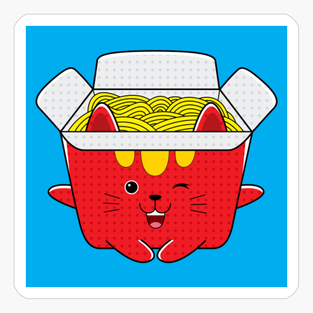 Yummy Spaghetti In Kawaii Cat Box