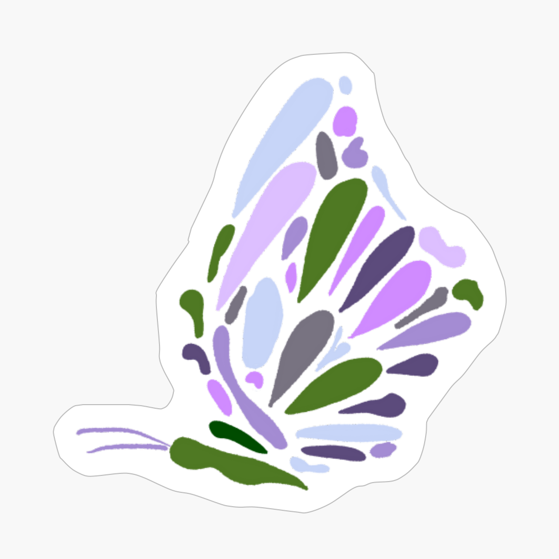 Butterfly In Profile, Purple