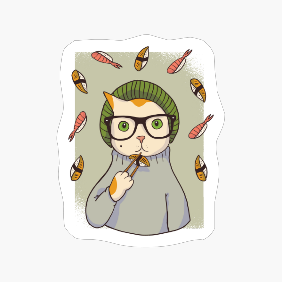 Hipster Cat Sushi