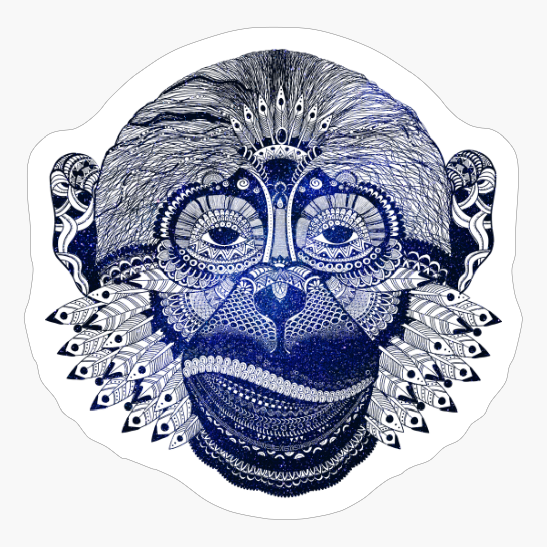 Milky Way Space Night Scene Alongside Nebula Displaying Galaxy Astronomy Featuring Imaginative Monkey Head Ape