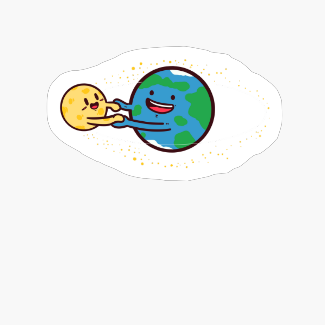 Love Earth And Moon Happy Stars Planets Space Orbit