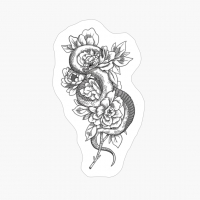 Snake & Flowers Gothic Witchy Punk Goth Serpent