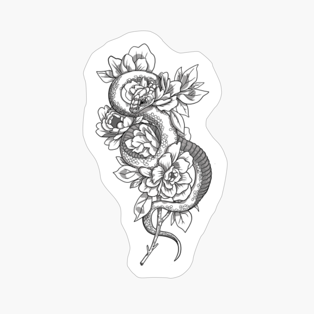 Snake & Flowers Gothic Witchy Punk Goth Serpent