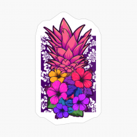 Pineapple Flowers Gift Women Aloha Hawaii Vintage Hawaiian