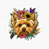 Floral Yorkshire Terrier Dog Spring Nature Dog Lovers