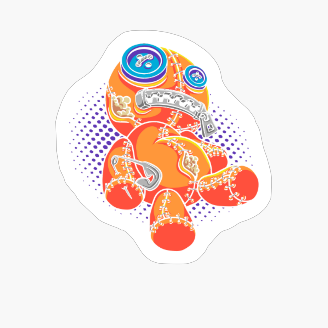 Pastel Goth Cute Voodoo Teddy Bear Doll