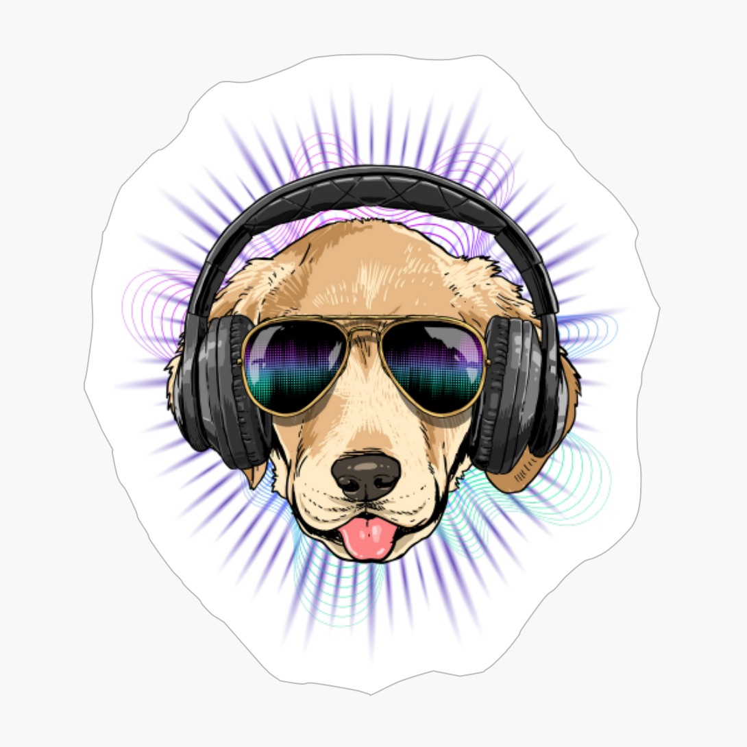 Music Labrador DJ With Headphones