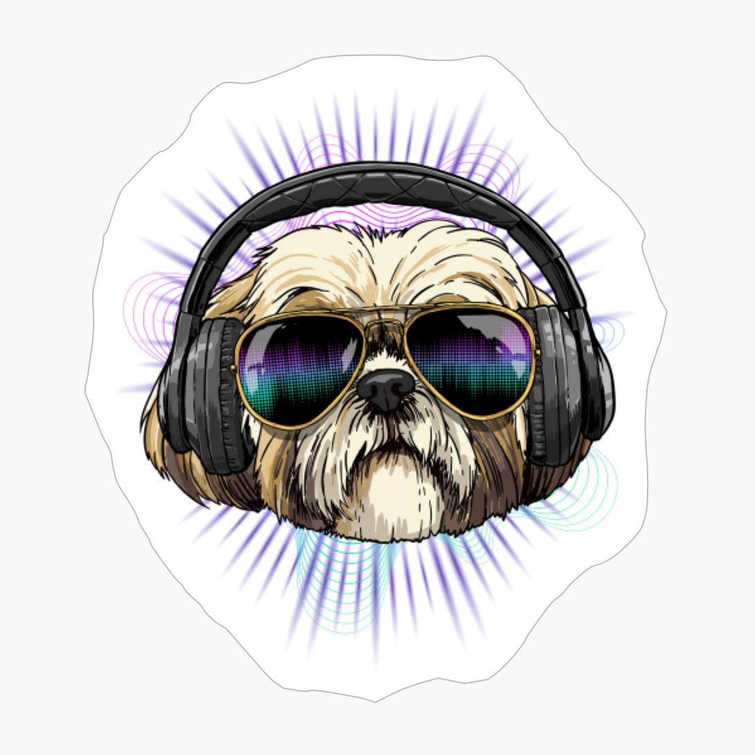 Music Shih Tzu DJ With Headphones