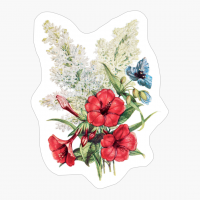 Flower White Red Blue