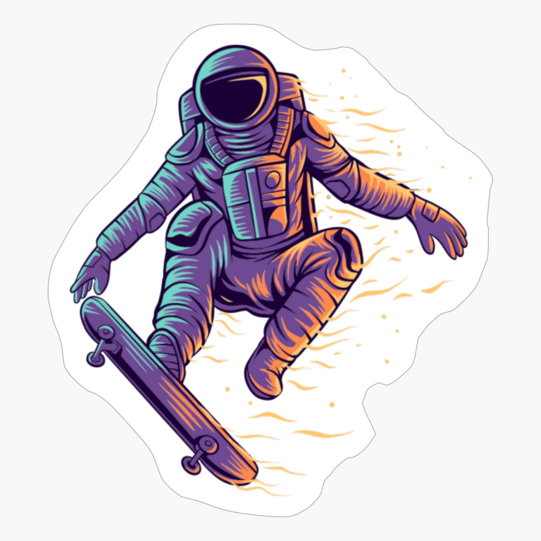 Astronaut And Skateboard Tricks