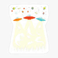 Dinosaur UFO Lover Retro Vintage Alien Abduction