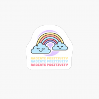 Radiate Positivity, Laptop , Oonie, Cute, Rainbow, Vinyl, Inspirational, Water Bottle, Laptop,Skateboard,Phone,car