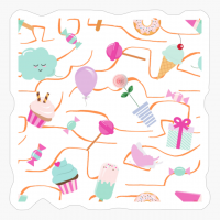 Girly Cake Cloud Dreamy Lollipop Patterned Print