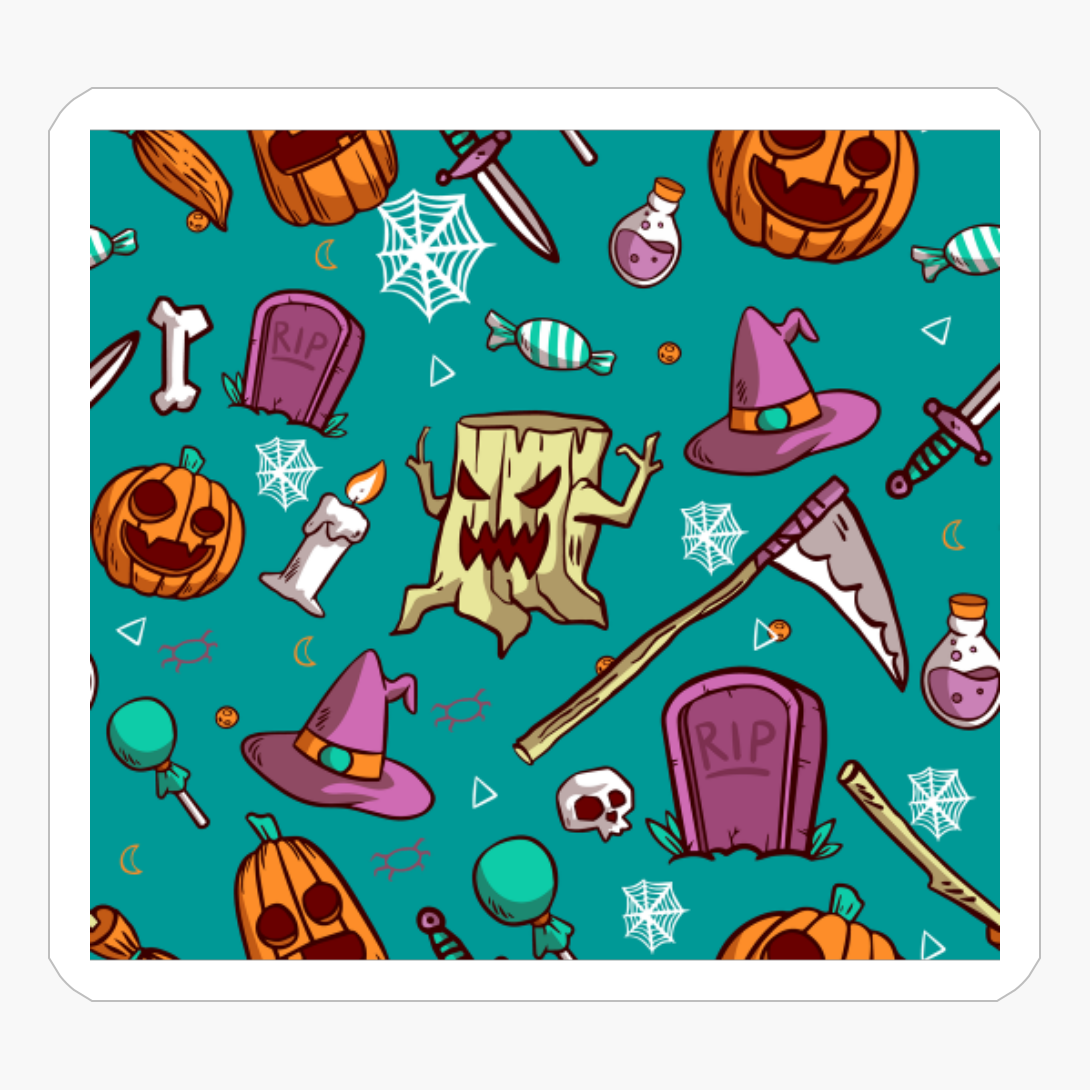 Funny Halloween Pattern - A Spooky Gift For Someone Who Loves Dark Magic And Candy!