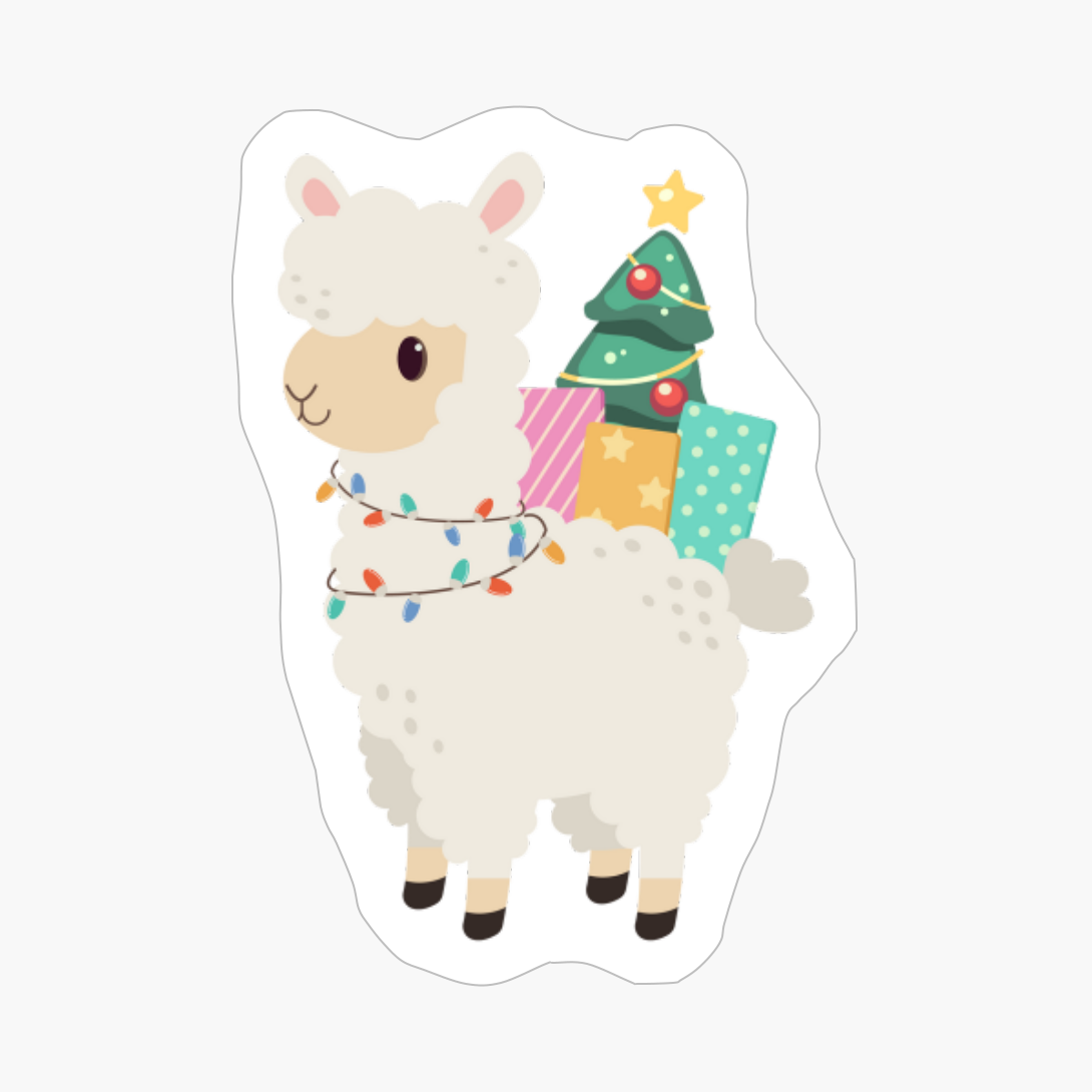 Cute Alpaca Christmas With Gifts - A Funny Christmas Gift For A Llama Lover Or Alpaca Lover!