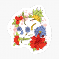 Watercolor Floral Skull