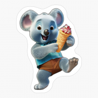 Koala Bear Wearing Roller Skates Twirling Ice